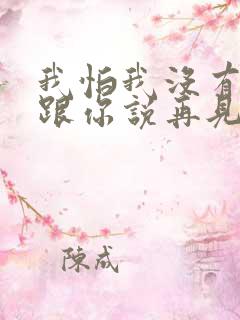 我怕我没有机会跟你说再见是什么歌