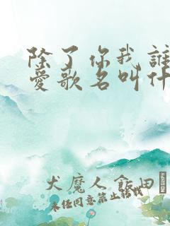 除了你我谁都不爱歌名叫什么