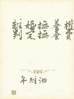 离婚抚养权怎么判定抚养费