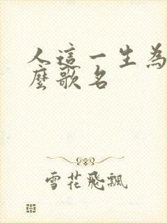 人这一生为了什么歌名