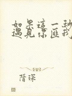 如果这一秒我没遇见你匪我思存