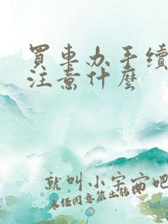 买车办手续需要注意什么