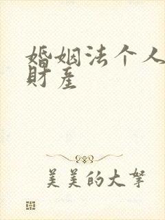 婚姻法个人婚前财产