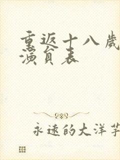 重返十八岁韩剧演员表