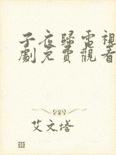 子夜归电视连续剧免费观看全集高清