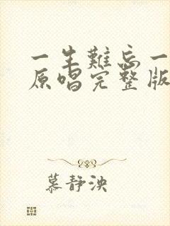 一生难忘一个人原唱完整版