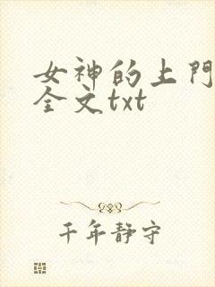女神的上门贵婿全文txt