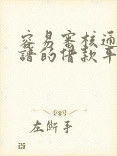 容易审核通过靠谱的借款平台