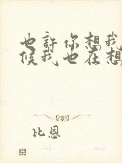 也许你想我的时候我也在想你是什么歌