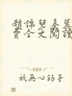 赵锦儿秦慕修免费全文阅读