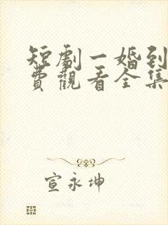 短剧一婚到底免费观看全集高清