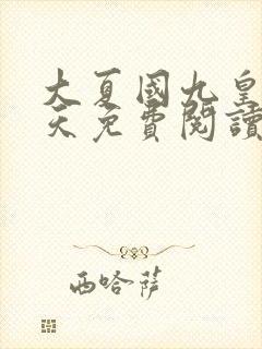 大夏国九皇子夏天免费阅读无弹窗