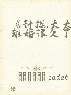 《封总,太太想离婚很久了》