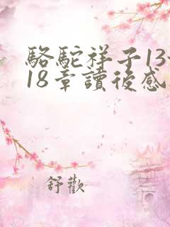 骆驼祥子13~18章读后感200字