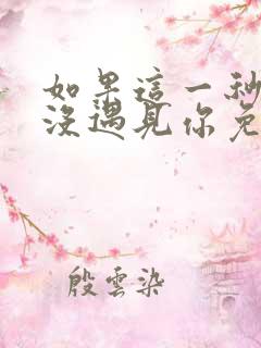 如果这一秒,我没遇见你免费阅读