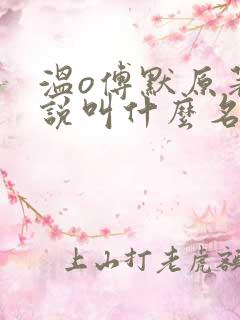 温o傅默原著小说叫什么名字