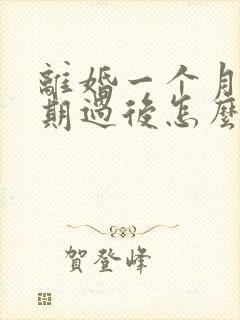 离婚一个月冷静期过后怎么办