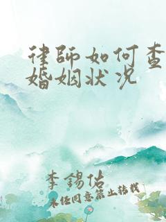 律师如何查个人婚姻状况