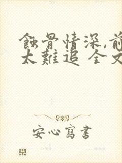 蚀骨情深,前妻太难追 全文