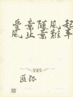 爱意随风起, 风止意难平