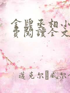 金牌丞相小说免费阅读全文