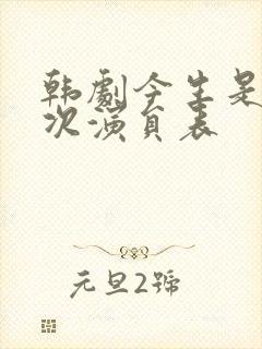 韩剧今生是第一次演员表