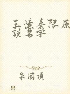 王忆秦限原著小说名字