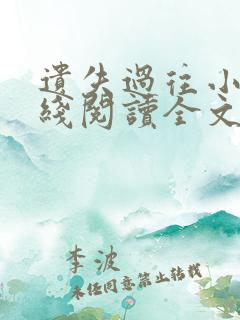 遗失过往小说在线阅读全文无弹窗