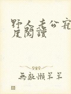 野人老公宠妻无度阅读