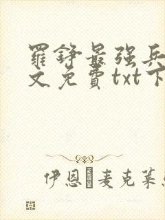 罗铮最强兵王全文免费txt下载