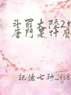 斗罗大陆2绝世唐门是什么