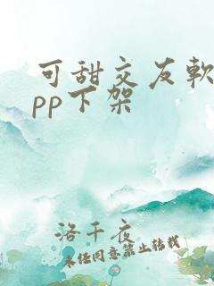 可甜交友软件app下架