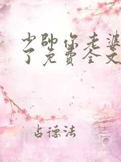 少帅你老婆又跑了免费全文阅读