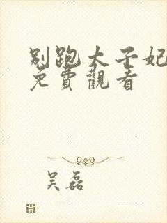 别跑太子妃短剧免费观看