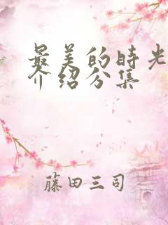 最美的时光剧情介绍分集