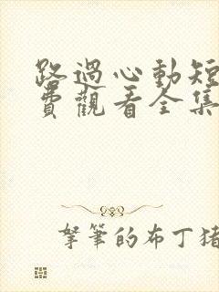 路过心动短剧免费观看全集高清