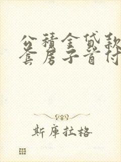 公积金贷款第二套房子首付