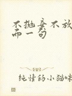 不抛弃不放弃后面一句