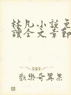 林凡小说免费阅读全文章节