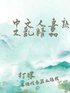 中文人妻熟妇乱又乱精品