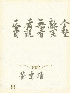 正者无敌全集免费观看完整版