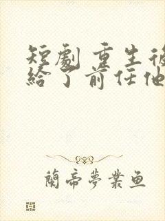 短剧 重生后嫁给了前任他叔