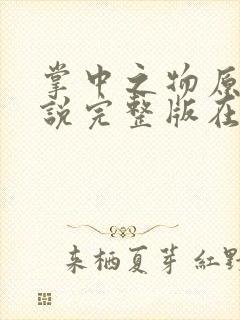 掌中之物原著小说完整版在线阅读