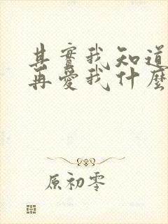 其实我知道你不再爱我什么歌