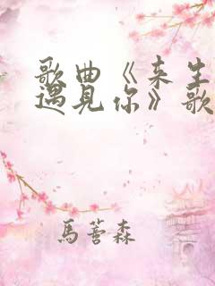 歌曲《来生不再遇见你》歌词