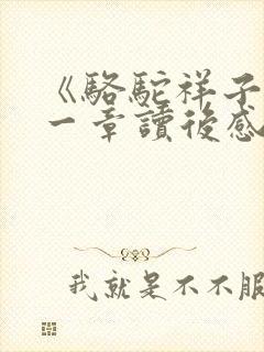 《骆驼祥子》第一章读后感100字