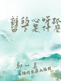 谁的心呀孤单的留下是什么歌