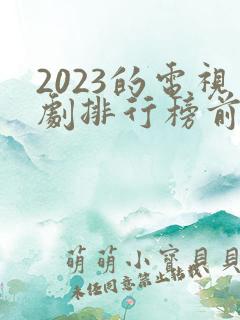 2023的电视剧排行榜前十名