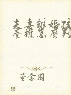 夫妻离婚孩子抚养权怎么判定 一方出轨