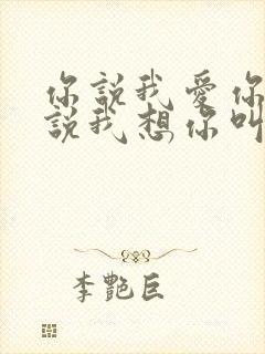 你说我爱你,你说我想你叫什么歌